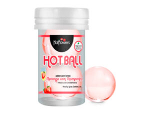 Lubricante en Perlas Hot Ball Fresa con Champagne
