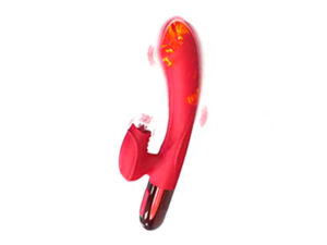 Vibrador Rabbit Potente con Calefacción Rojo